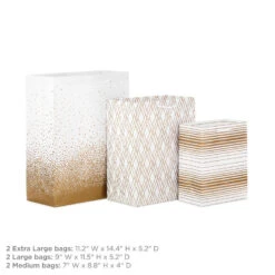 Hallmark Elegant Gold Assorted Sizes 6-Pack Gift Bags 6 Hallmark Elegant Gold Assorted Sizes 6-Pack Gift Bags -Hallmark Sales Store Elegant Gold Assorted Sizes 6Pack Gift Bags 5EGB7033 03