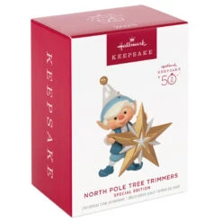 Hallmark North Pole Tree Trimmers Special Edition Ornament -Hallmark Sales Store Elf Trimming the Tree Keepsake Ornament 1999QGO2809 04