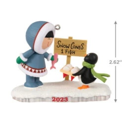 Hallmark Frosty Friends 2023 Ornament -Hallmark Sales Store Eskimo and Penguin Keepsake Ornament 1699QXR8029 03