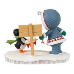 Hallmark Frosty Friends 2023 Ornament -Hallmark Sales Store Eskimo and Penguin Keepsake Ornament 1699QXR8029 06