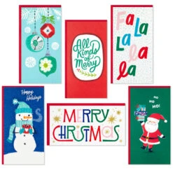 Hallmark Colorful And Casual Money-Holder Boxed Christmas Cards Assortment, Pack Of 36 -Hallmark Sales Store Festive Assorted MoneyHolder Boxed Christmas Cards 5CZE2139 02