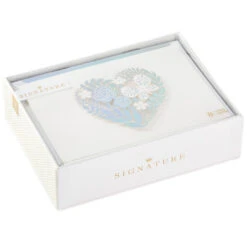 Hallmark Floral Laser Foil Heart Blank Note Cards, Box Of 8