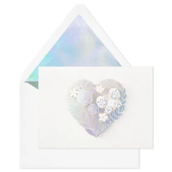 Hallmark Floral Laser Foil Heart Blank Note Cards, Box Of 8 10 Hallmark Floral Laser Foil Heart Blank Note Cards, Box Of 8 -Hallmark Sales Store Floral Laser Foil Heart Blank Note Cards 1499THK2105 04