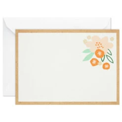 Hallmark Ivory Floral Flat Note Cards In Caddy, Box Of 40 12 Hallmark Ivory Floral Flat Note Cards In Caddy, Box Of 40 -Hallmark Sales Store Floral SinglePanel Note Cards With Caddy 3CNT5048 04