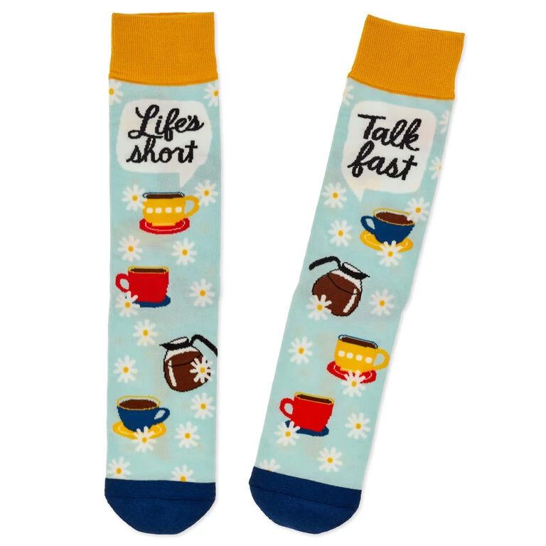 Hallmark Gilmore Girls Life's Short, Talk Fast Crew Socks 3 Hallmark Gilmore Girls Life's Short, Talk Fast Crew Socks