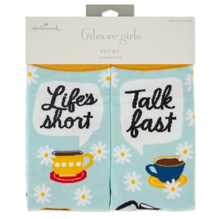 Hallmark Gilmore Girls Life's Short, Talk Fast Crew Socks 6 Hallmark Gilmore Girls Life's Short, Talk Fast Crew Socks - Image 4