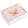Hallmark Gold Butterfly On Pink Blank Note Cards, Box Of 8