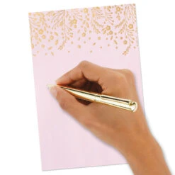 Hallmark Gold Floral On Pink Stationery Set, Box Of 20 -Hallmark Sales Store Gold Floral on Pink Stationery Set 1499STN1139 04