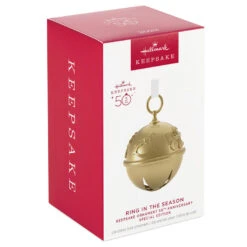 Hallmark 50th Anniversary Ring In The Season Special Edition Metal Bell Ornament -Hallmark Sales Store Gold Jingle Bell Keepsake Ornament 2899QGO2989 04