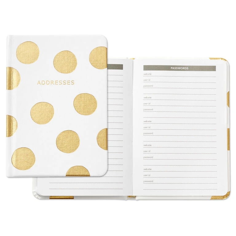 Hallmark Gold Polka Dots Address Book 4 Hallmark Gold Polka Dots Address Book - Image 2