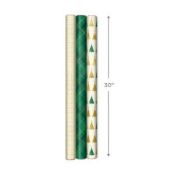Hallmark Gold And Green 3-Pack Christmas Wrapping Paper Assortment, 120 Sq. Ft. 12 Hallmark Gold And Green 3-Pack Christmas Wrapping Paper Assortment, 120 Sq. Ft. -Hallmark Sales Store Gold and Green Assortment Christmas Gift Wrap 5JXW1204 04