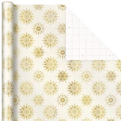 Hallmark Gold And White 6-Pack Holiday Wrapping Paper Assortment, 180 Sq. Ft. 16 Hallmark Gold And White 6-Pack Holiday Wrapping Paper Assortment, 180 Sq. Ft. -Hallmark Sales Store Gold and White Christmas Wrapping Paper Assortment 5JXW1086 05