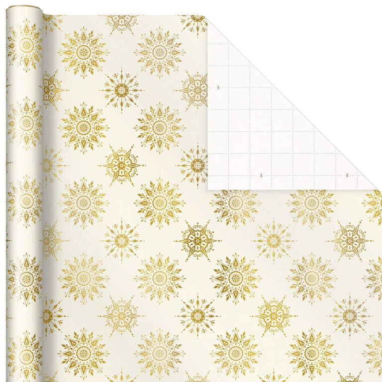 Hallmark Gold And White 6-Pack Holiday Wrapping Paper Assortment, 180 Sq. Ft. 7 Hallmark Gold And White 6-Pack Holiday Wrapping Paper Assortment, 180 Sq. Ft. - Image 5