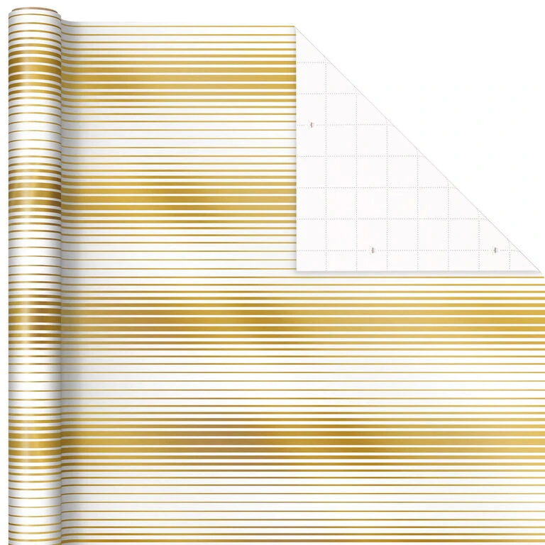 Hallmark Gold And White 6-Pack Holiday Wrapping Paper Assortment, 180 Sq. Ft. 9 Hallmark Gold And White 6-Pack Holiday Wrapping Paper Assortment, 180 Sq. Ft. - Image 7