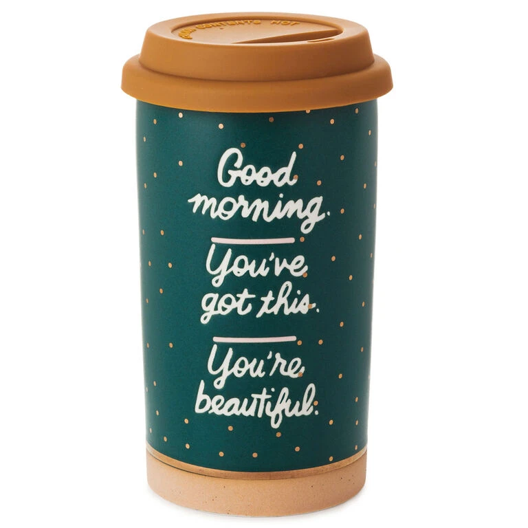Hallmark Good Morning Ceramic Travel Mug, 12 Oz. 3 Hallmark Good Morning Ceramic Travel Mug, 12 Oz.