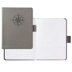 Hallmark Gray Etched Compass Faux Leather Notebook 10 Hallmark Gray Etched Compass Faux Leather Notebook -Hallmark Sales Store Gray Etched Compass Faux Leather Notebook 1HWJ1851 02