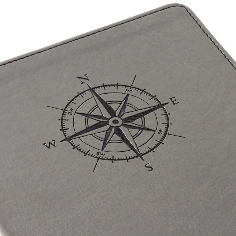 Hallmark Gray Etched Compass Faux Leather Notebook 7 Hallmark Gray Etched Compass Faux Leather Notebook - Image 5