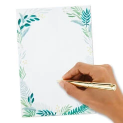 Hallmark Fern Border Stationery Set, 20 Sheets 10 Hallmark Fern Border Stationery Set, 20 Sheets -Hallmark Sales Store Green Ferns Writing Sheets Stationery Set 1STN1144 04