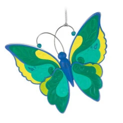 Hallmark Brilliant Butterflies Special Edition Ornament -Hallmark Sales Store Green and Blue Butterfly Keepsake Ornament 1999QGO2799 06