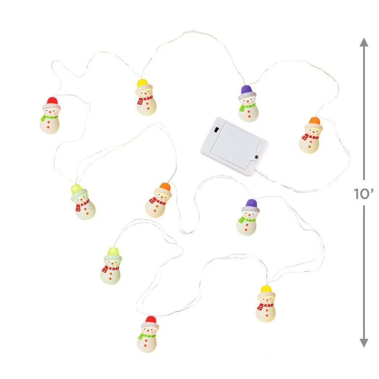 Hallmark Gumdrop Snowman 10-Light Christmas String Lights, 10' 5 Hallmark Gumdrop Snowman 10-Light Christmas String Lights, 10' - Image 3