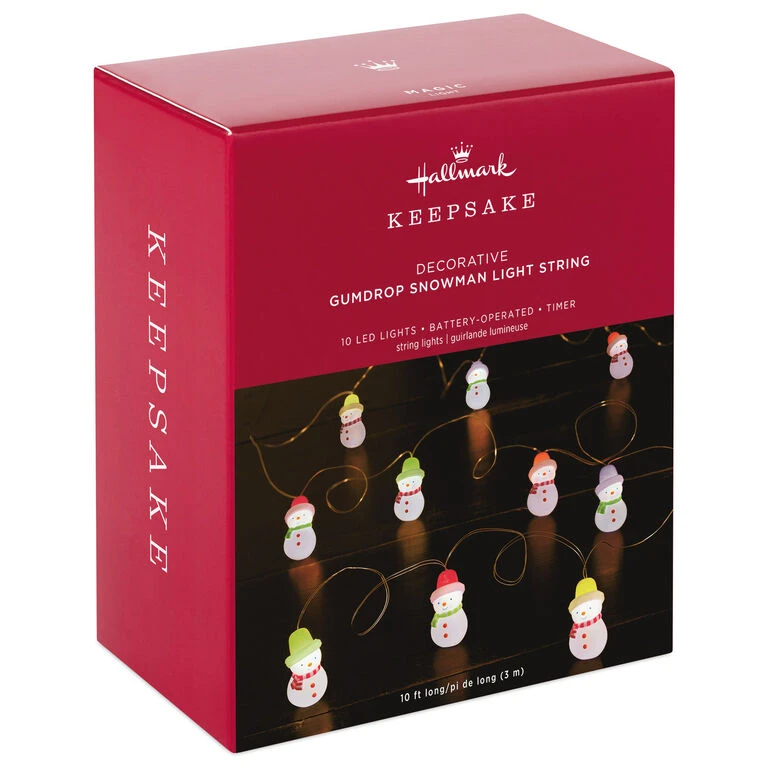 Hallmark Gumdrop Snowman 10-Light Christmas String Lights, 10' 6 Hallmark Gumdrop Snowman 10-Light Christmas String Lights, 10' - Image 4