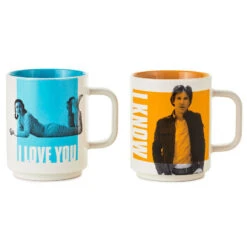 Hallmark Star Wars™ Han Solo™ And Princess Leia™ Bespin™ I Love You I Know Stacking Mugs, Set Of 2