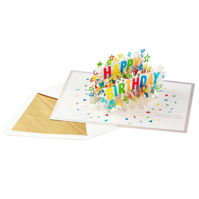 Hallmark Happy Birthday Cake 3D Pop-Up Birthday Card 4 Hallmark Happy Birthday Cake 3D Pop-Up Birthday Card - Image 2