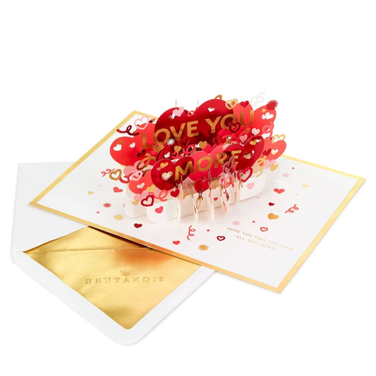 Hallmark Love You More 3D Pop-Up Love Card 4 Hallmark Love You More 3D Pop-Up Love Card - Image 2