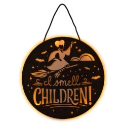 Hallmark Disney Hocus Pocus I Smell Children Porch Decor With Light -Hallmark Sales Store Hocus Pocus LightUp Metal Door Sign 1HGN1526 03