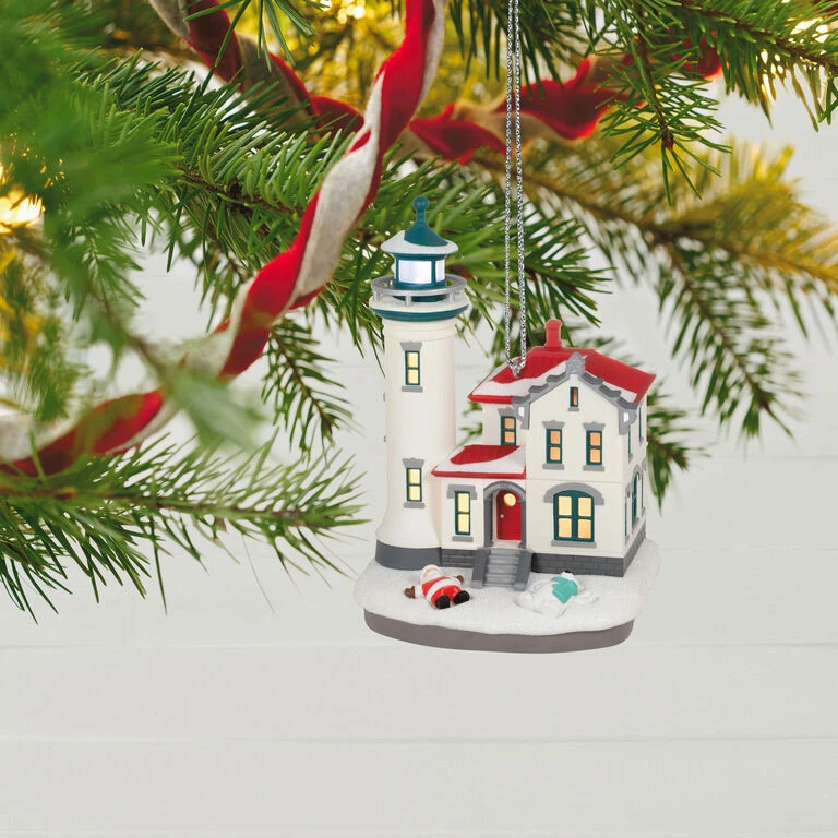 Hallmark Holiday Lighthouse 2023 Ornament With Light 4 Hallmark Holiday Lighthouse 2023 Ornament With Light - Image 2