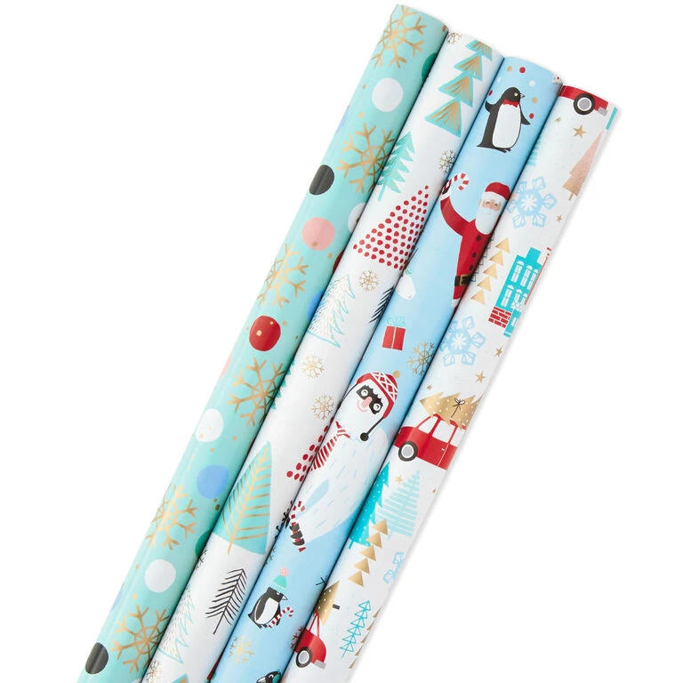 Hallmark Holiday Mix 4-Pack Christmas Wrapping Paper Assortment, 120 Sq. Ft. 3 Hallmark Holiday Mix 4-Pack Christmas Wrapping Paper Assortment, 120 Sq. Ft.