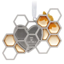 Hallmark Our Love Is Sweet Metal Ornament 13 Hallmark Our Love Is Sweet Metal Ornament -Hallmark Sales Store Honeycomb and Heart Keepsake Ornament 1799QHX3027 06