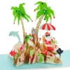 Hallmark Jolly Holidays Beach Santa 3D Pop-Up Christmas Card -Hallmark Sales Store Jolly Holidays Beach Santa 3D PopUp Christmas Card 1299IXC7394 01