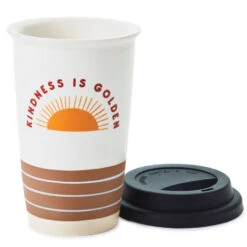 Hallmark Kindness Is Golden Ceramic Travel Mug, 9 Oz. -Hallmark Sales Store Kindness Is Golden Sunshine Ceramic Travel Mug 1SNN1004 03