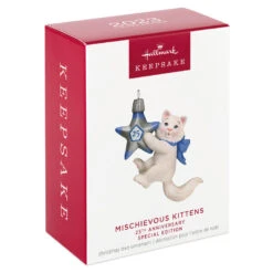 Hallmark Mischievous Kittens Special Edition 25th Anniversary Ornament 11 Hallmark Mischievous Kittens Special Edition 25th Anniversary Ornament -Hallmark Sales Store Kitten With 25th Star Keepsake Ornament 1799QXE3327 04