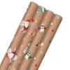 Hallmark Kraft Assorted 4-Pack Christmas Wrapping Paper, 88 Sq. Ft.