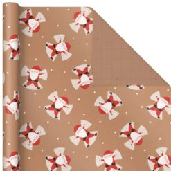 Hallmark Kraft Assorted 4-Pack Christmas Wrapping Paper, 88 Sq. Ft. -Hallmark Sales Store Kraft Christmas Wrapping Paper for Kids JXW1085 03