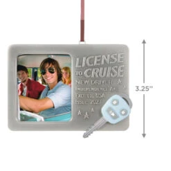 Hallmark License To Cruise 2023 Metal Photo Frame Ornament -Hallmark Sales Store License to Cruise Picture Frame Keepsake Ornament 1599QHX3019 03