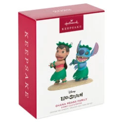 Hallmark Disney Lilo & Stitch Ohana Means Family Ornament 11 Hallmark Disney Lilo & Stitch Ohana Means Family Ornament -Hallmark Sales Store Lilo Stitch in Hula Skirts Keepsake Ornament 2199QXD6597 04