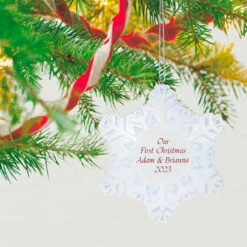 Hallmark Magic Sparkling Snowflake Script Text Personalized Ornament With Light 7 Hallmark Magic Sparkling Snowflake Script Text Personalized Ornament With Light -Hallmark Sales Store Magic Sparkling Snowflake Script Text Personalized Keepsake Ornament With Light 2999QHE2010B1 02