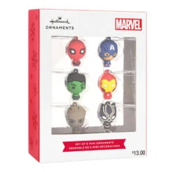 Mini Marvel Super Heroes Shatterproof Hallmark Ornaments, Set Of 6 -Hallmark Sales Store Marvel Super Heroes Miniature Christmas Ornaments Set of 6 2HCM9228 04