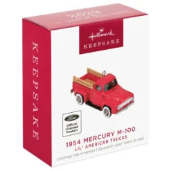 Hallmark Mini Lil' American Trucks 1954 Mercury M-100 2023 Metal Ornament, 0.75" 12 Hallmark Mini Lil' American Trucks 1954 Mercury M-100 2023 Metal Ornament, 0.75" -Hallmark Sales Store Mercury M100 Truck Keepsake Ornament 1299QXM9159 04