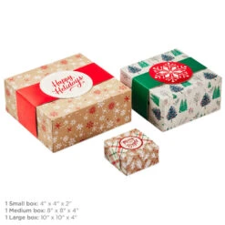 Hallmark Merry And Bright 3-Pack Christmas Gift Boxes, Assorted Sizes And Designs 10 Hallmark Merry And Bright 3-Pack Christmas Gift Boxes, Assorted Sizes And Designs -Hallmark Sales Store Merry and Bright Assorted Christmas Gift Boxes 5XBC1129 03