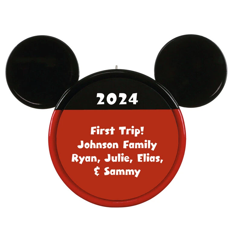 Hallmark Disney Mickey Mouse Ears Silhouette Text Personalized Ornament 3 Hallmark Disney Mickey Mouse Ears Silhouette Text Personalized Ornament