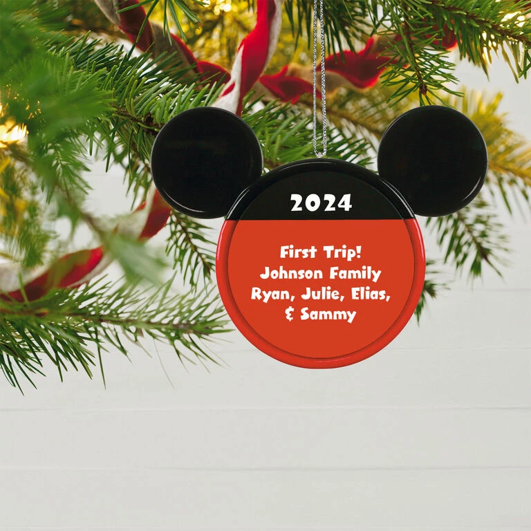 Hallmark Disney Mickey Mouse Ears Silhouette Text Personalized Ornament 4 Hallmark Disney Mickey Mouse Ears Silhouette Text Personalized Ornament - Image 2