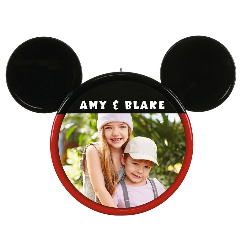 Hallmark Disney Mickey Mouse Ears Silhouette Text And Photo Personalized Ornament 3 Hallmark Disney Mickey Mouse Ears Silhouette Text And Photo Personalized Ornament
