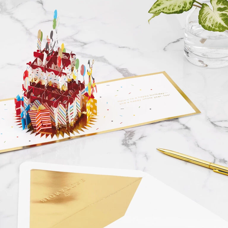 Hallmark Disney Mickey Mouse Cake 3D Pop-Up Birthday Card 8 Hallmark Disney Mickey Mouse Cake 3D Pop-Up Birthday Card - Image 6