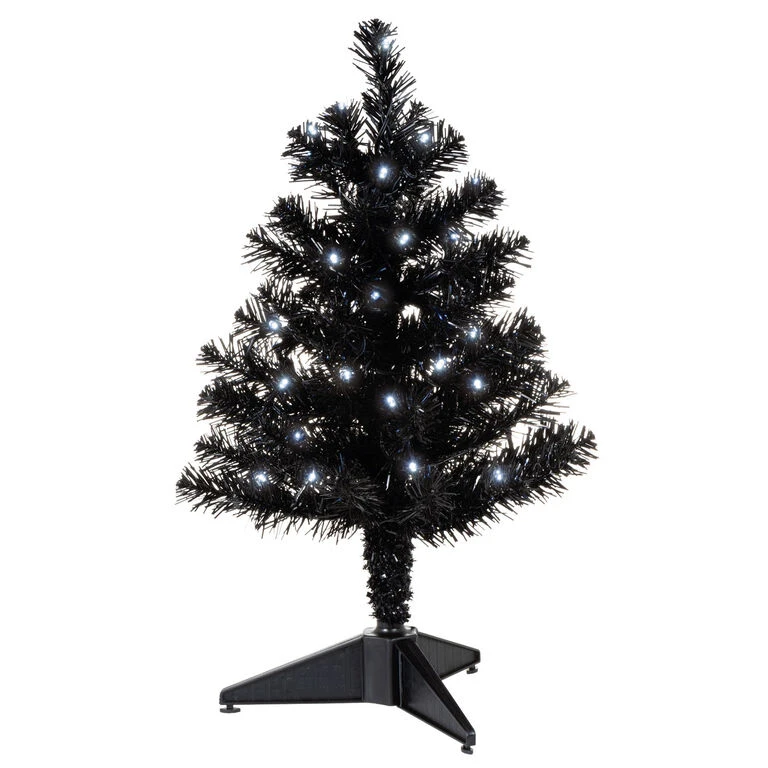 Hallmark Miniature Black Pre-Lit Christmas Tree, 18.75" 3 Hallmark Miniature Black Pre-Lit Christmas Tree, 18.75"