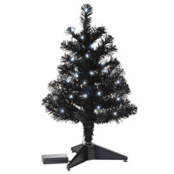 Hallmark Miniature Black Pre-Lit Christmas Tree, 18.75" 9 Hallmark Miniature Black Pre-Lit Christmas Tree, 18.75" -Hallmark Sales Store Miniature Black PreLit Christmas Tree 2499QSB6246 06