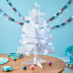 Hallmark Miniature White Pre-Lit Christmas Tree, 18.75" -Hallmark Sales Store Miniature White PreLit Christmas Tree 2499QSB6243 02
